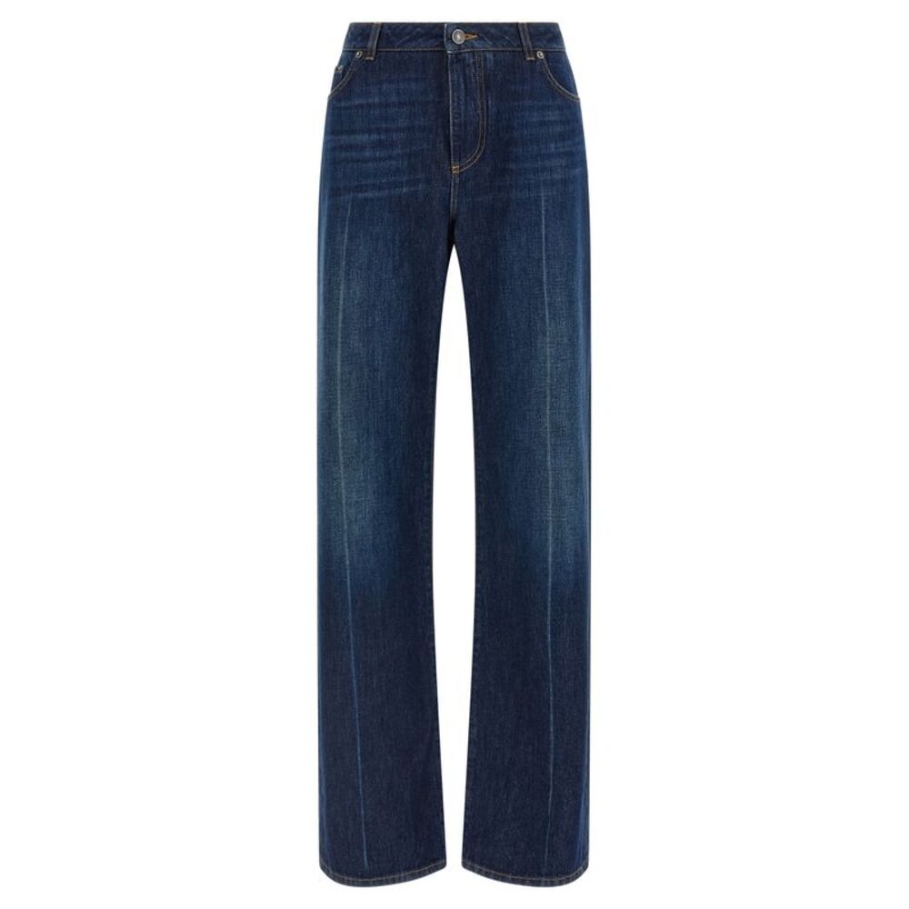 Dolce & Gabbana Blue Cotton Straight-Leg Women's Jeans